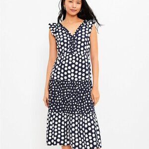 LOFT flutter sleeve cotton dress